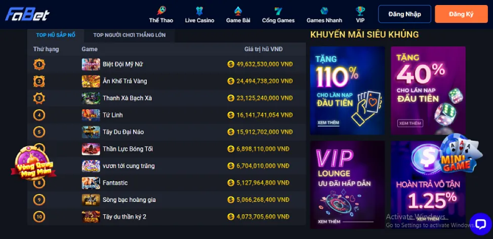 Giao diện cá cược trực tiếp win5501 login